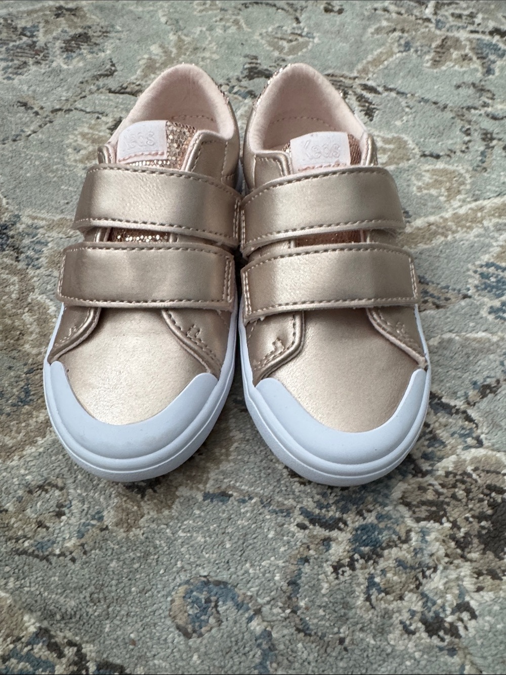 Keds Toddler Metallic Rose Gold Velcro Sneakers